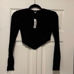 NWT Garage Black Cropped Long Sleeve